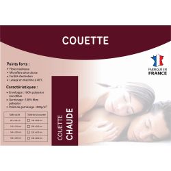 Couette Ushuaïa® 300g : douce et anti-acariens, garnissage en fire